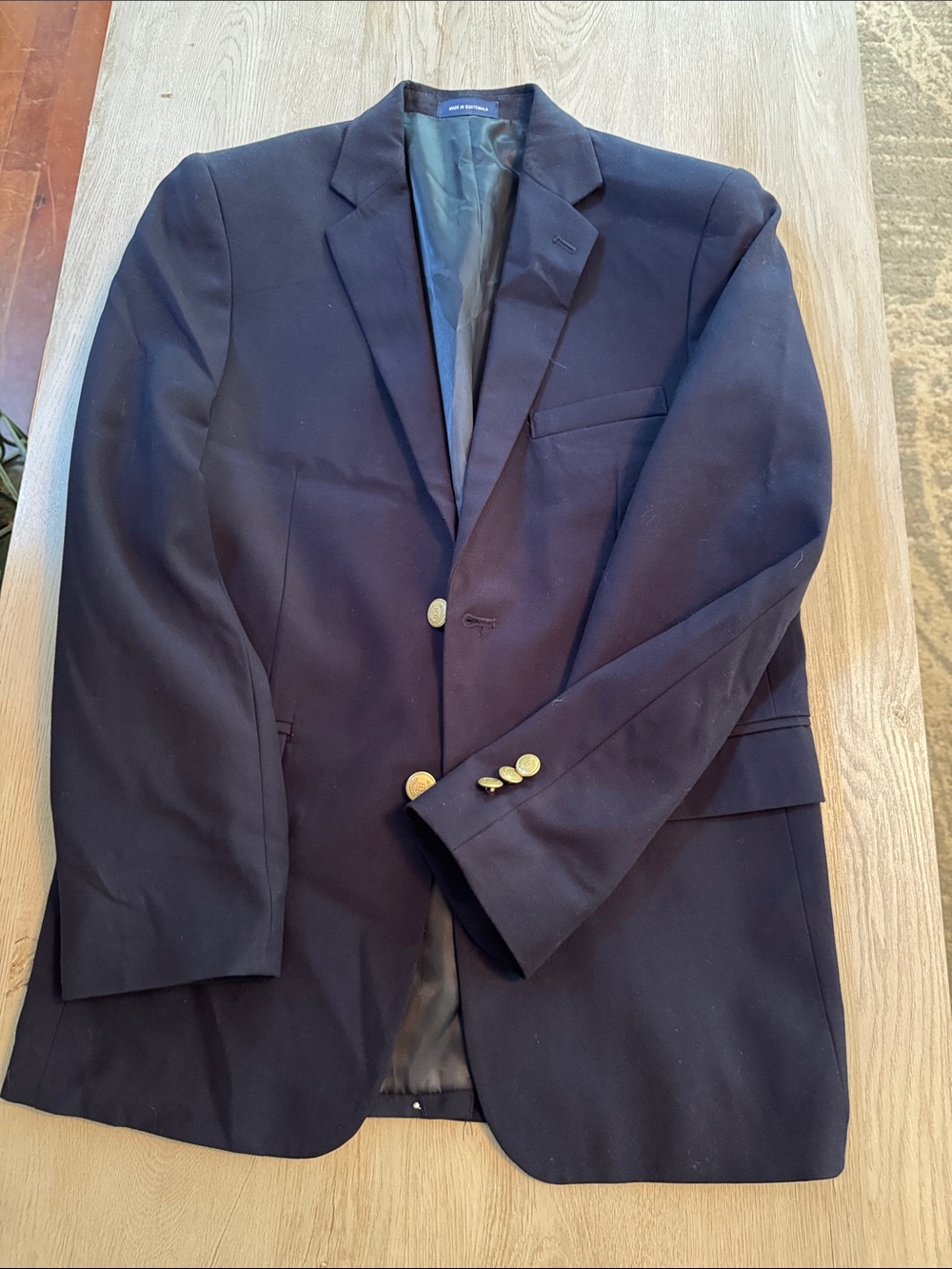 Chaps Navy Blazer with Gold-Tone Buttons